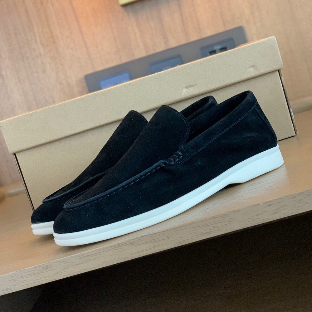 Men’s Suede Loafers – Classic Slip-On – Minimalist Design – Old Money Style