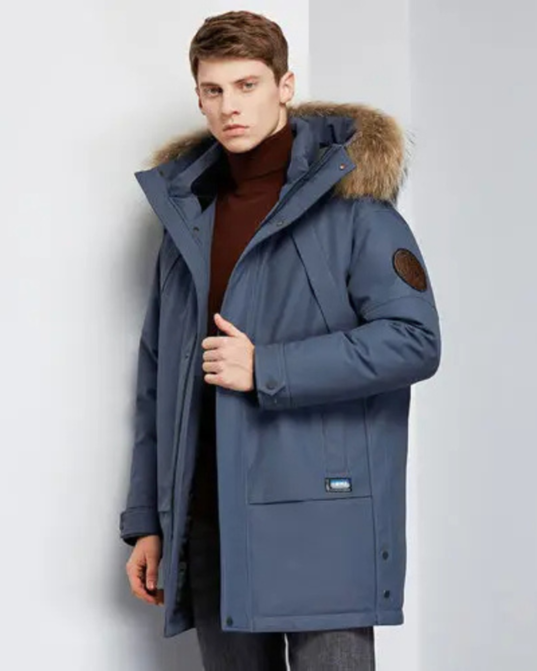 Andrew | Men's Parka Jacket Relaxed Fit Faux Fur Hood