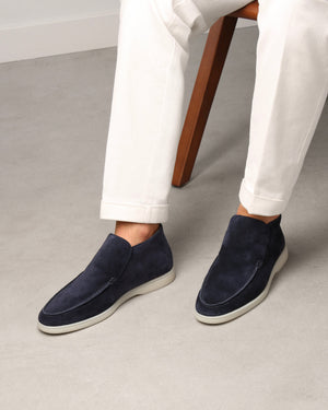 Prince Charming Navy Blue Suede Loafers for Men | Timeless Elegance and Ultimate Comfort