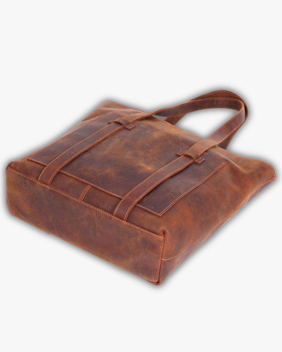 Aurora Coffee Leather Tote | Timeless Retro Elegance