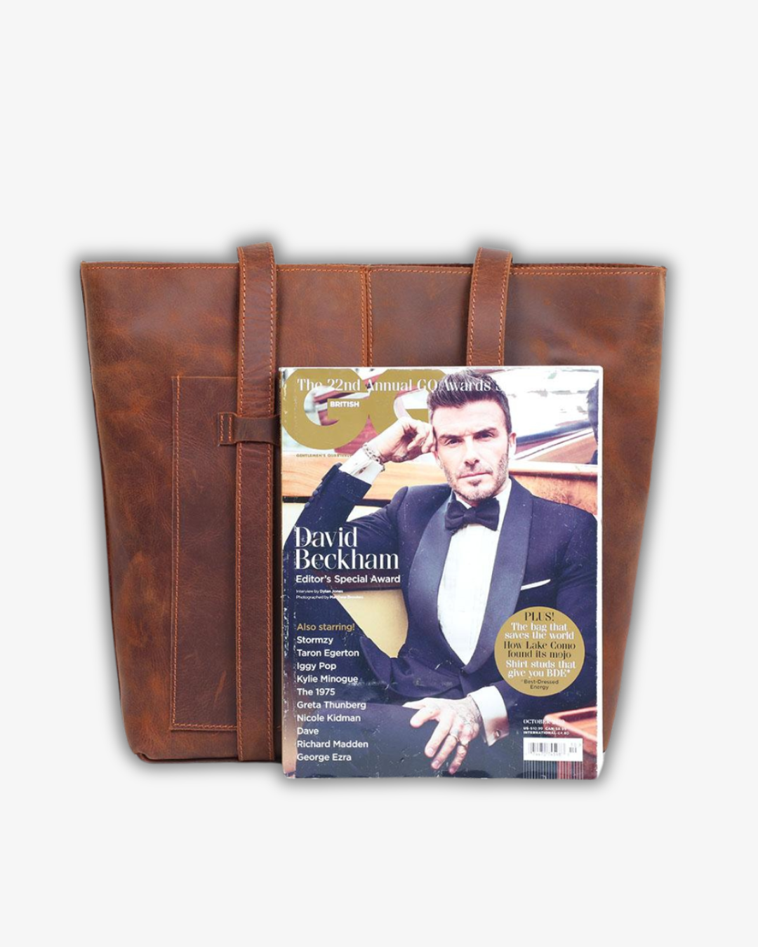 Aurora Coffee Leather Tote | Timeless Retro Elegance