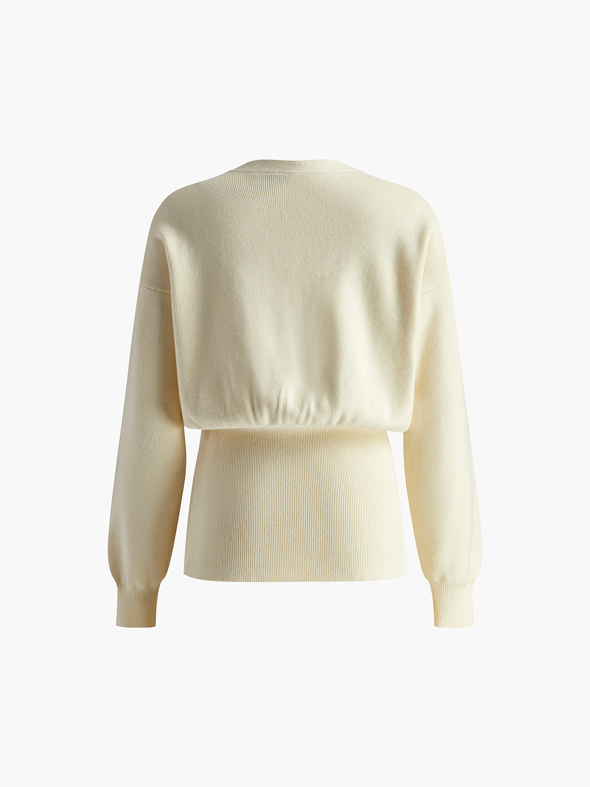 Women's Knit Cardigan - Soft Fabric - V-Neck - Long Sleeve - Golden Button Closure