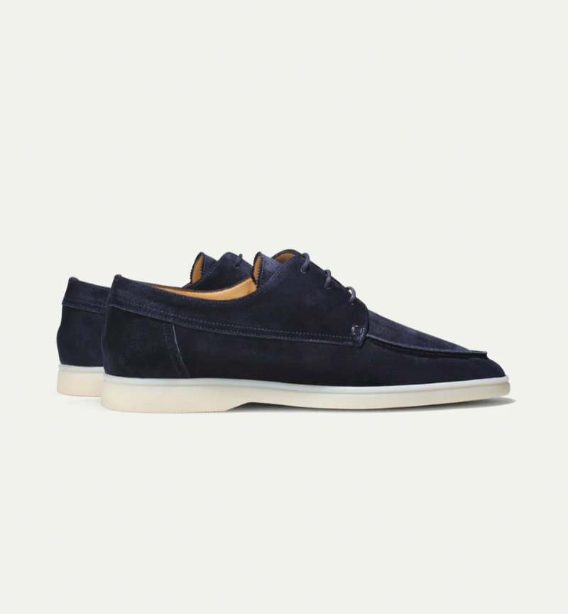 Men’s Suede Loafers - Lace-Up Moccasin Design - Soft & Flexible Sole - Smart Casual Wear