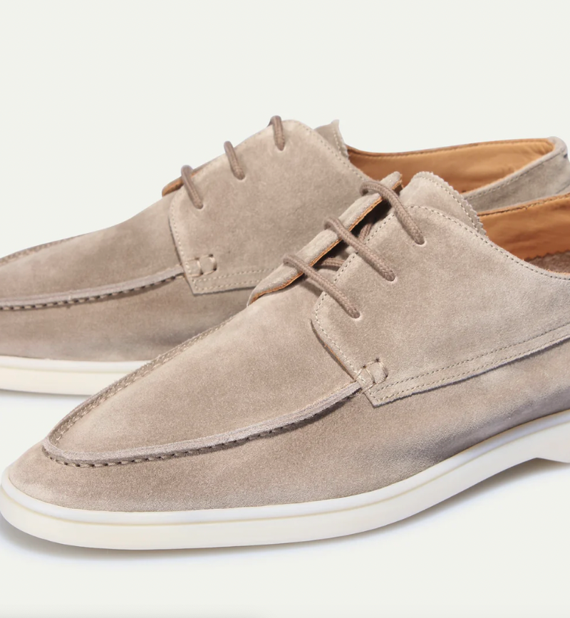 Men’s Suede Loafers - Lace-Up Moccasin Design - Soft & Flexible Sole - Smart Casual Wear