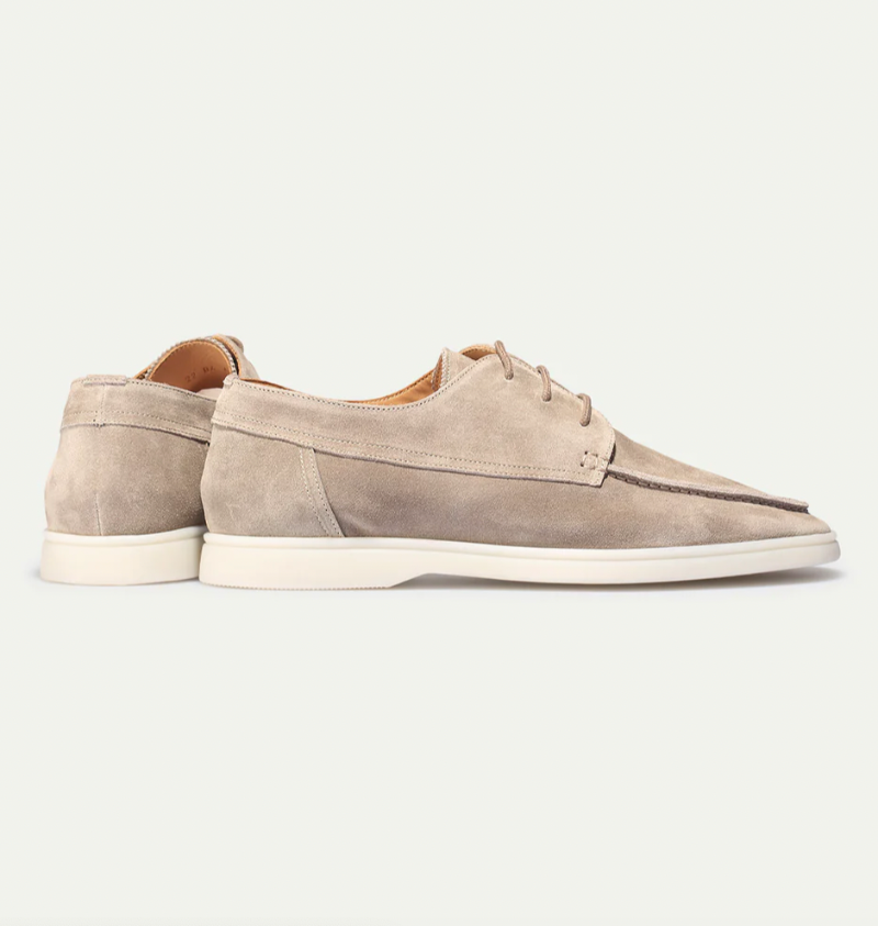 Men’s Suede Loafers - Lace-Up Moccasin Design - Soft & Flexible Sole - Smart Casual Wear