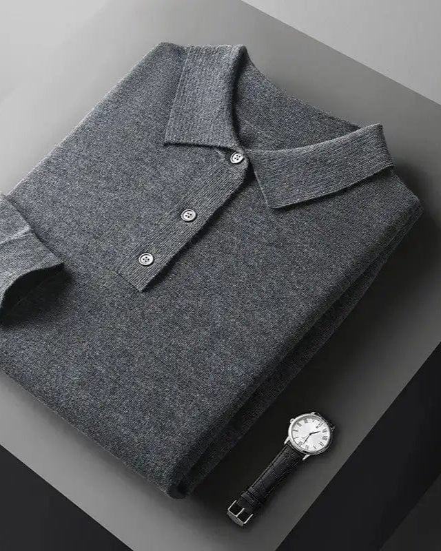 Belmont Longsleeve Cashmere Polo – Elevate Your Presence with Effortless Sophistication