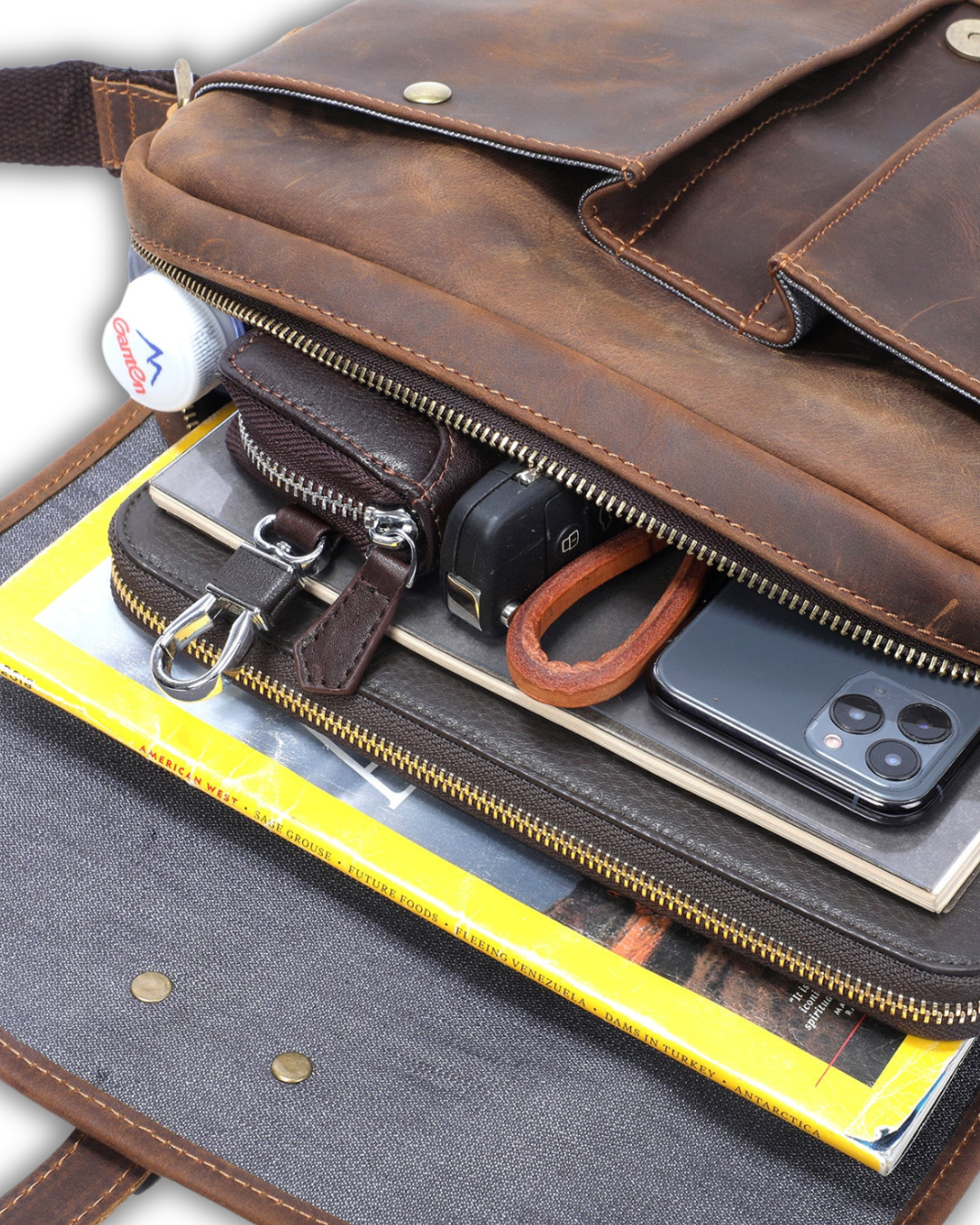 Lucia Leather Messenger Bag – Vintage Elegance Meets Modern Utility