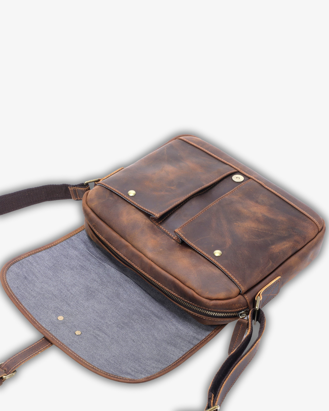 Lucia Leather Messenger Bag – Vintage Elegance Meets Modern Utility