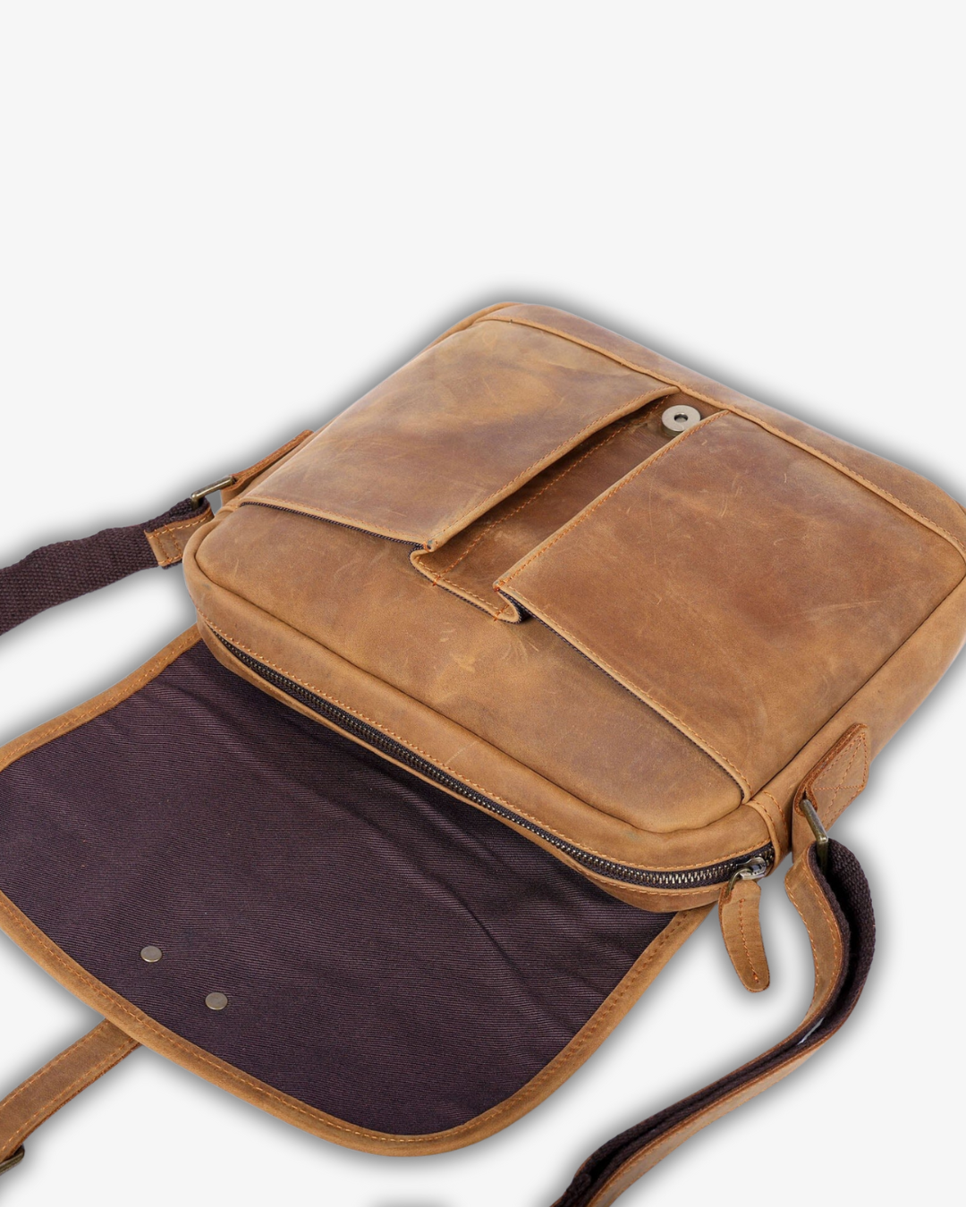 Lucia Leather Messenger Bag – Vintage Elegance Meets Modern Utility