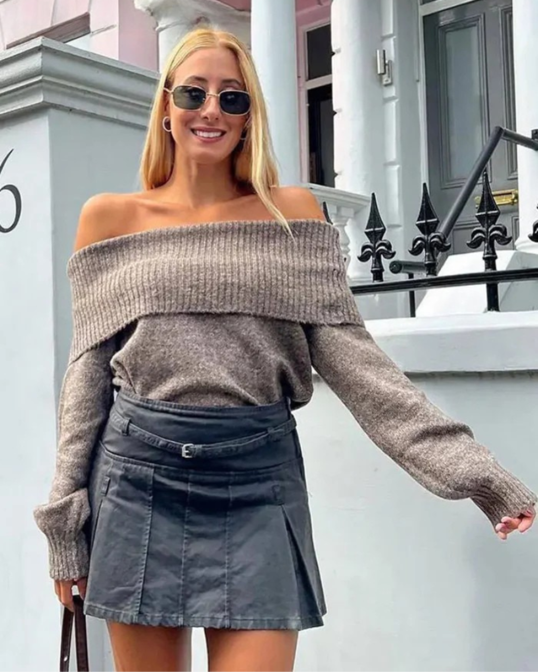 Luxe Off-Shoulder Ribbed Sweater – Effortless Elegance with a Modern Twist