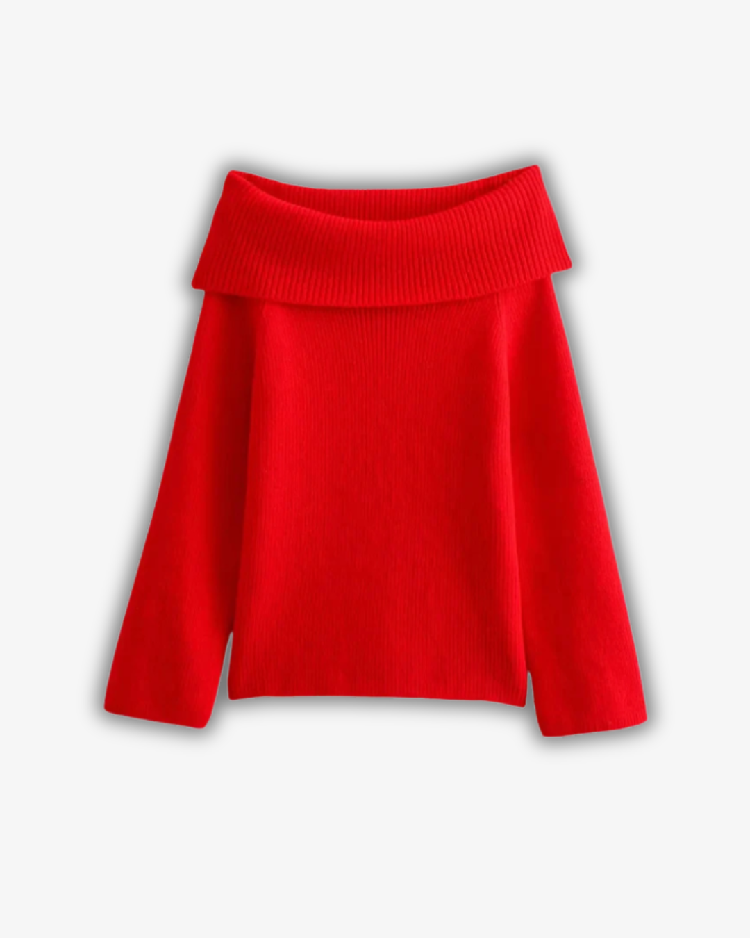 Luxe Off-Shoulder Ribbed Sweater – Effortless Elegance with a Modern Twist