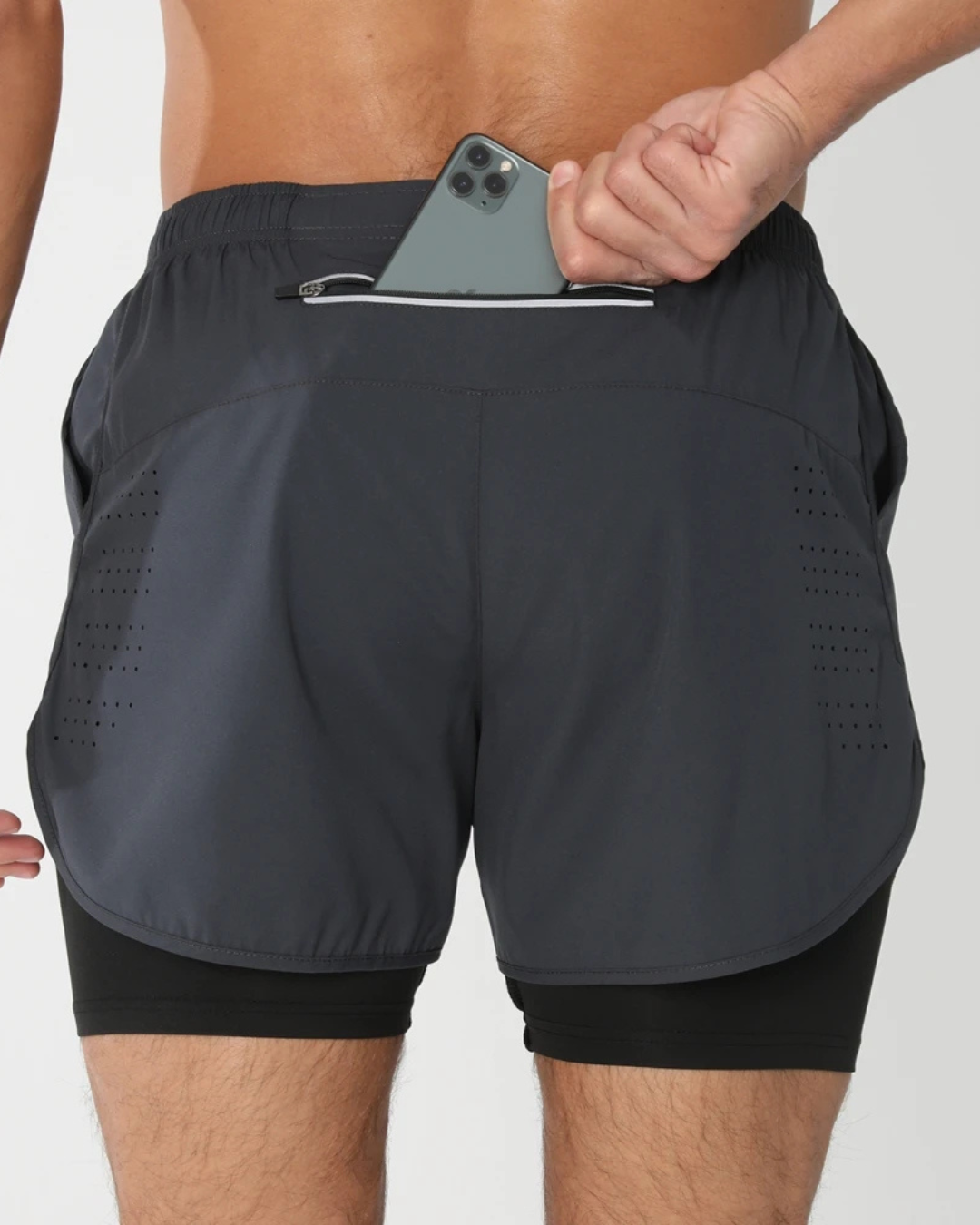 Men’s 2-in-1 Quick Dry Gym Shorts - Zipped Pockets
