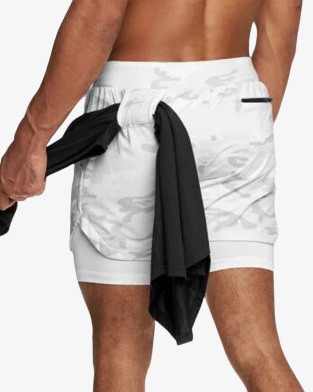 Men’s 2-in-1 Quick-Dry Gym Shorts with Phone & Towel Pocket