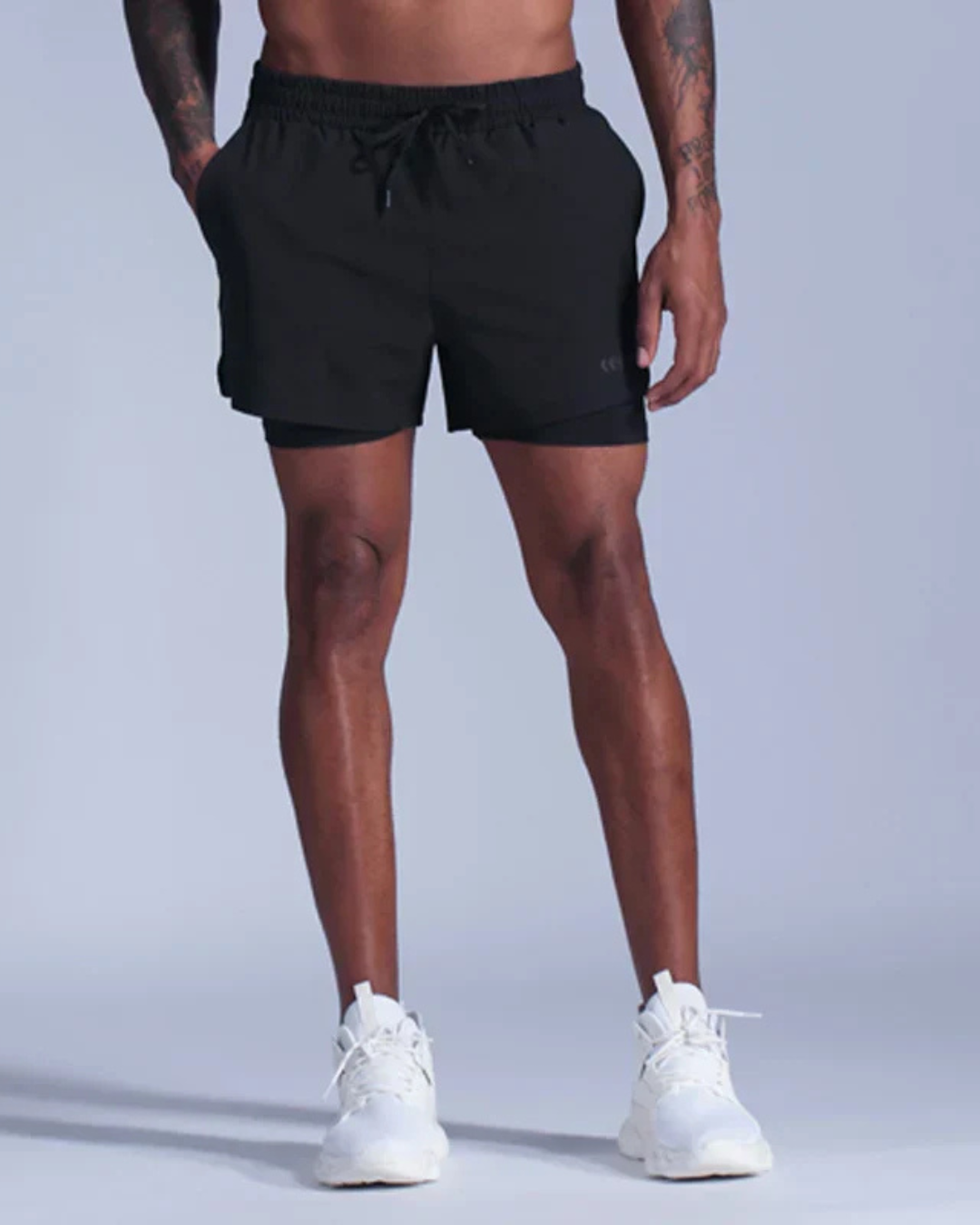 Men’s 2-in-1 Quick-Dry Gym Shorts with Compression Liner