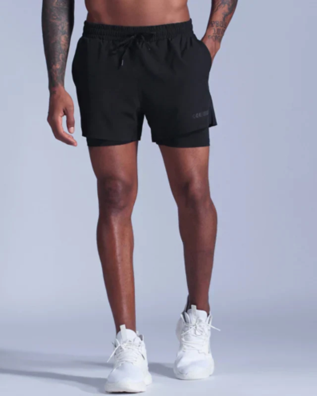 Men’s 2-in-1 Quick-Dry Gym Shorts with Compression Liner