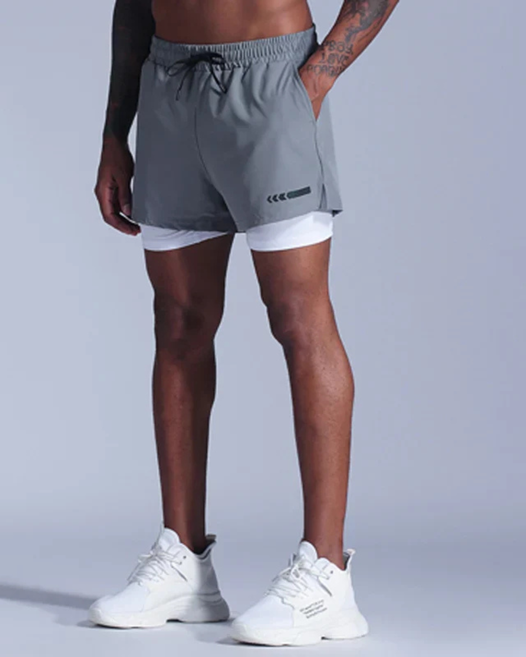 Men’s 2-in-1 Quick-Dry Gym Shorts with Compression Liner