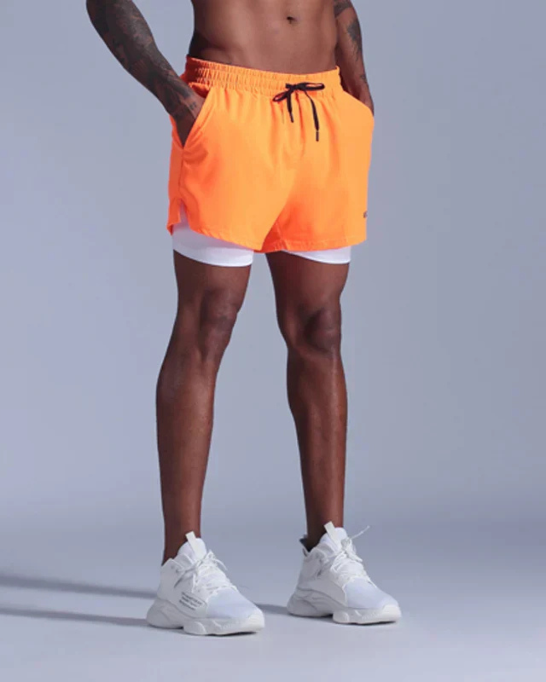 Men’s 2-in-1 Quick-Dry Gym Shorts with Compression Liner