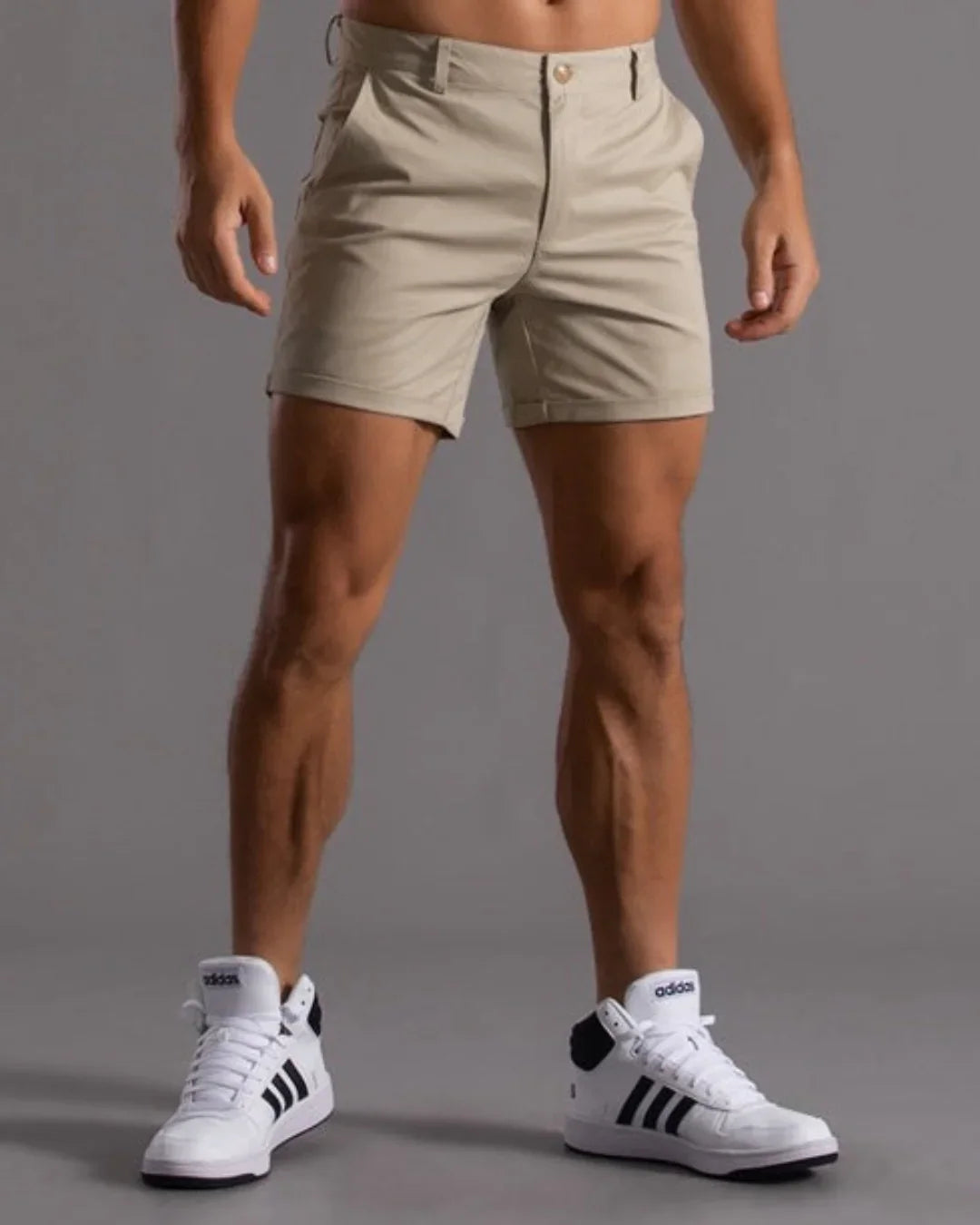 Men’s Khaki Chino Shorts – Durable Smart Fit Summer Essential
