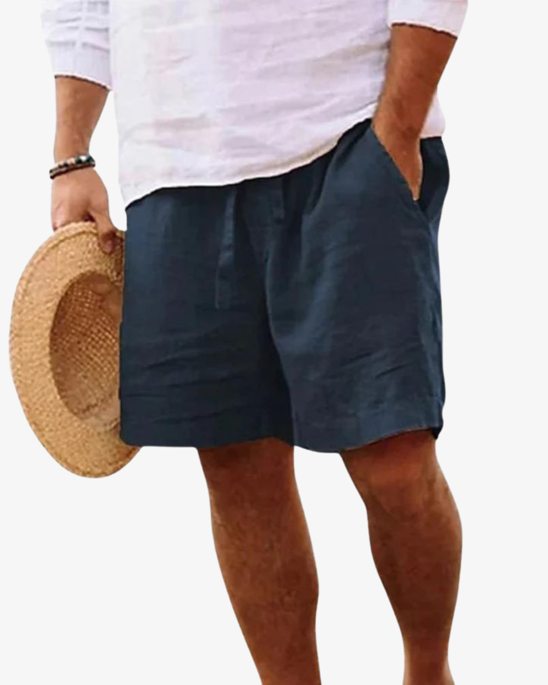 Men’s Linen Summer Shorts – Loose Fit with Drawstring Waist