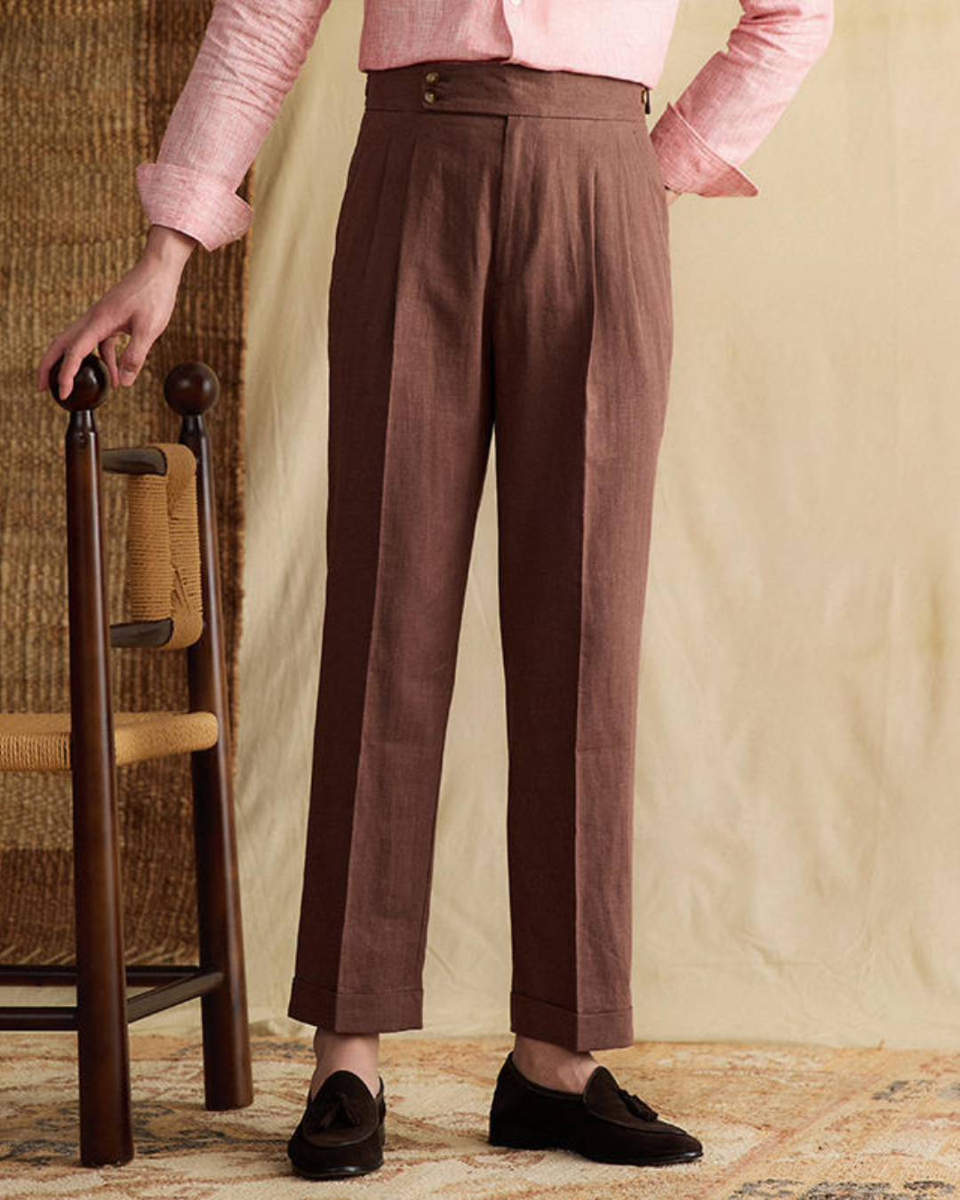 Men’s Slim Fit Formal Trousers – High Waist Interview Pants