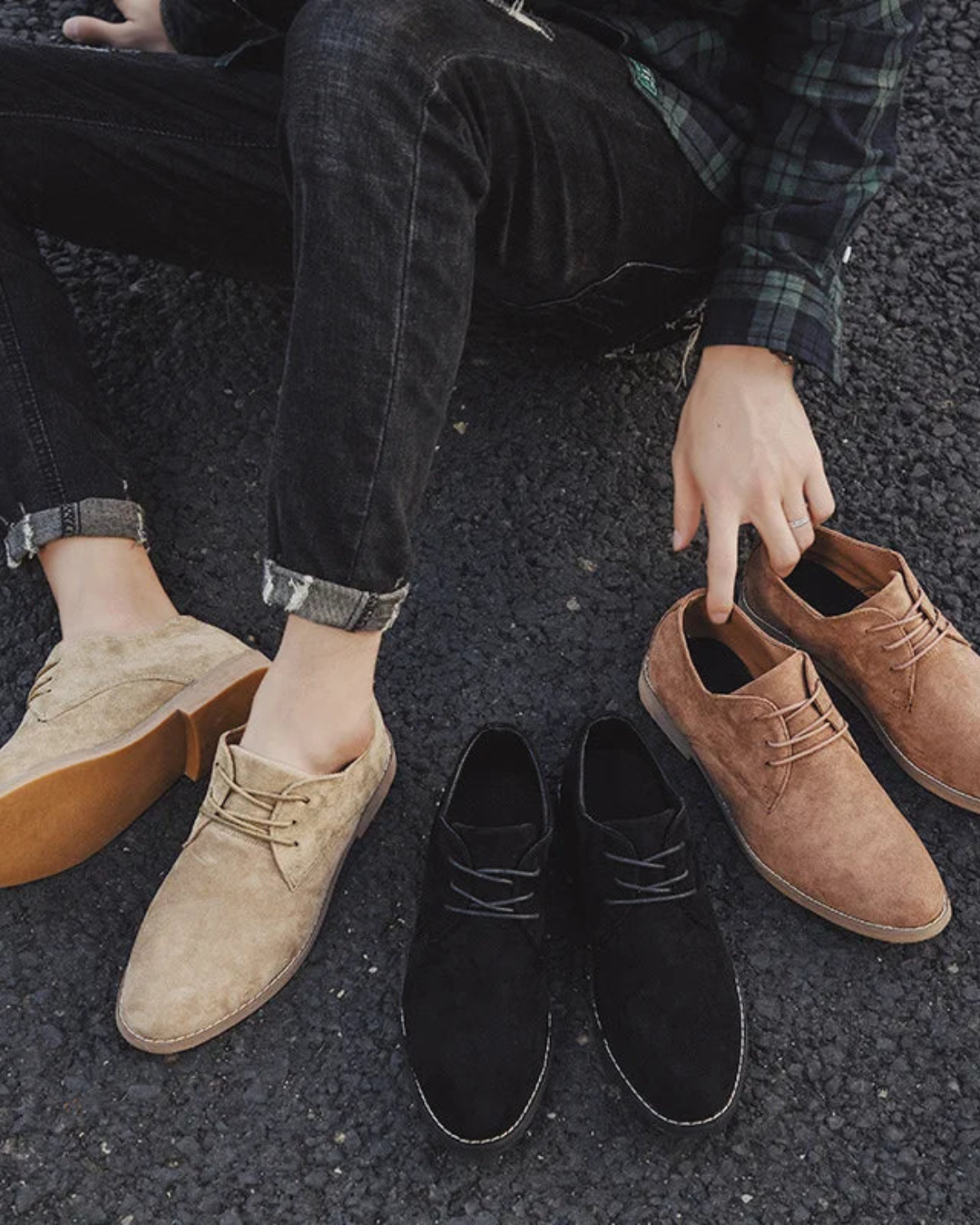 Men’s Suede Oxford Loafers – Elegant & All-Season Comfort