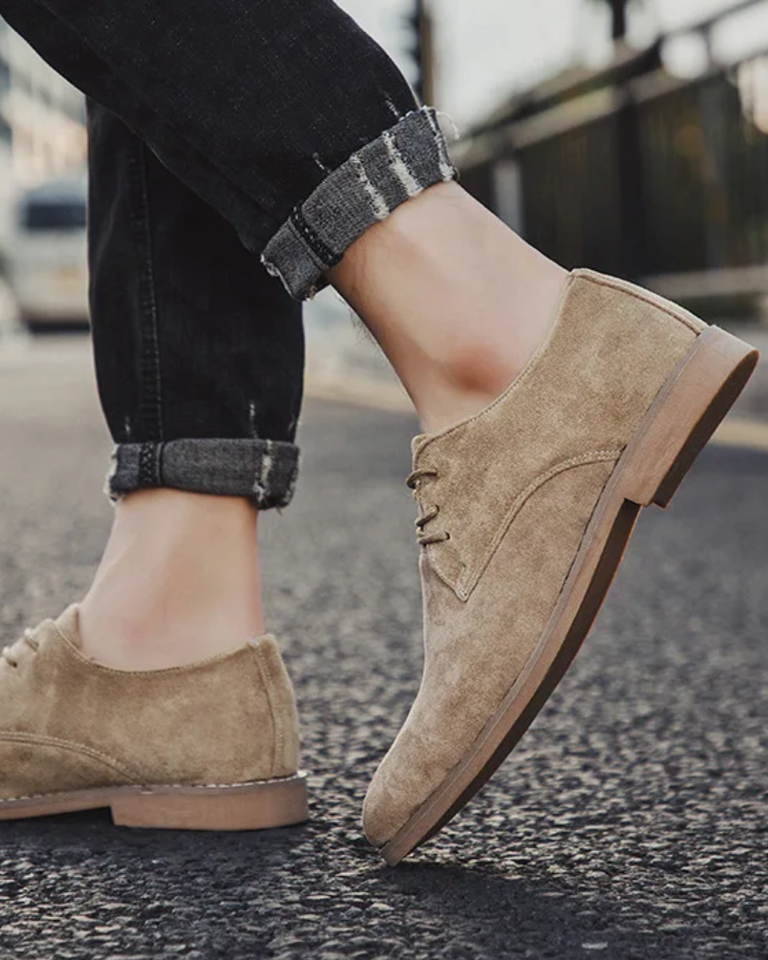 Men’s Suede Oxford Loafers – Elegant & All-Season Comfort