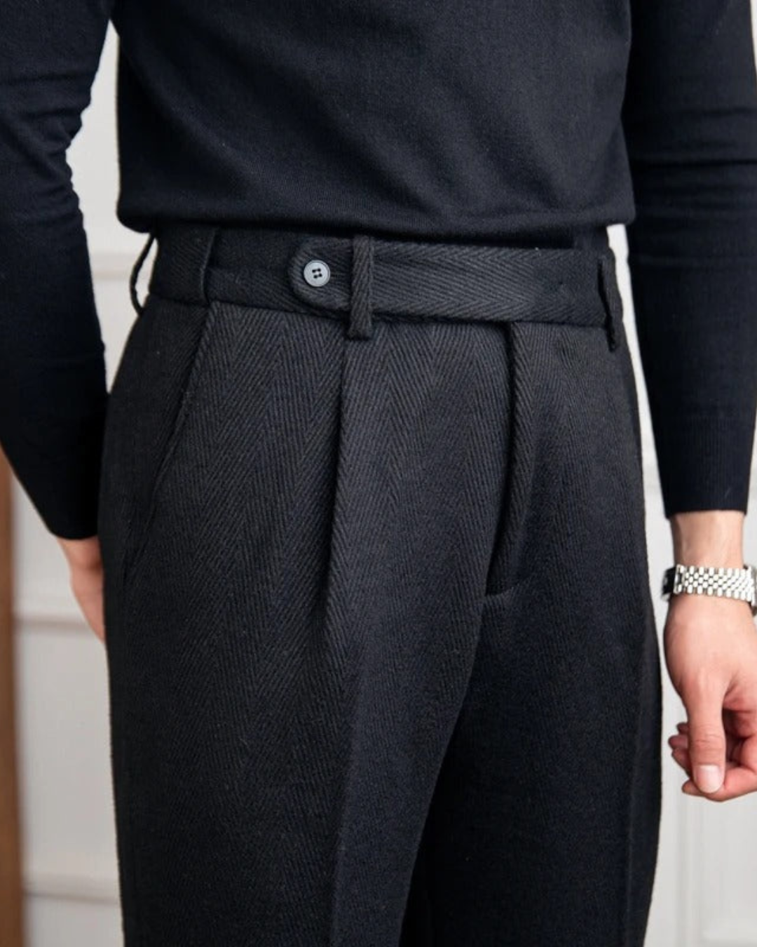 Harold | Men's Vintage Tweed Herringbone Trousers