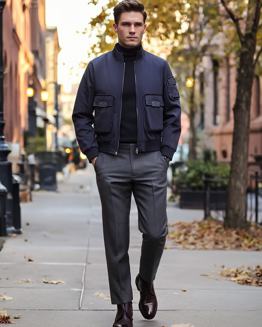 Andres | Men's Bomber Jacket Relaxed Fit with Patch Pockets