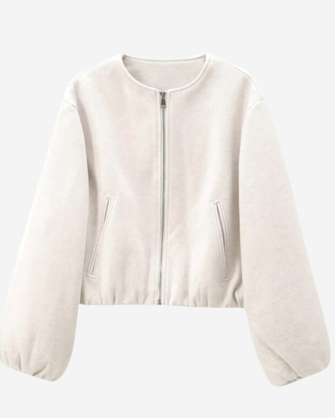 Althea | Women's Bomber Jacket Cropped Plush Balloon Sleeve