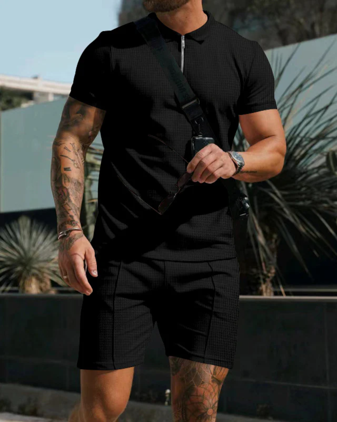 Darren | Men’s Zip Polo & Shorts Co-ord