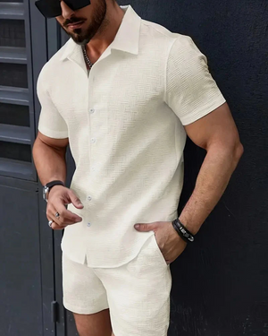 Men’s Summer Lightweight Shirt & Shorts Set – Comfortable Casual 2-Piece Outfit
