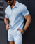 Men’s Summer Lightweight Shirt & Shorts Set – Comfortable Casual 2-Piece Outfit