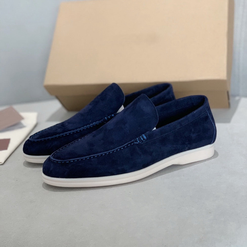 Men’s Suede Loafers – Classic Slip-On – Minimalist Design – Old Money Style