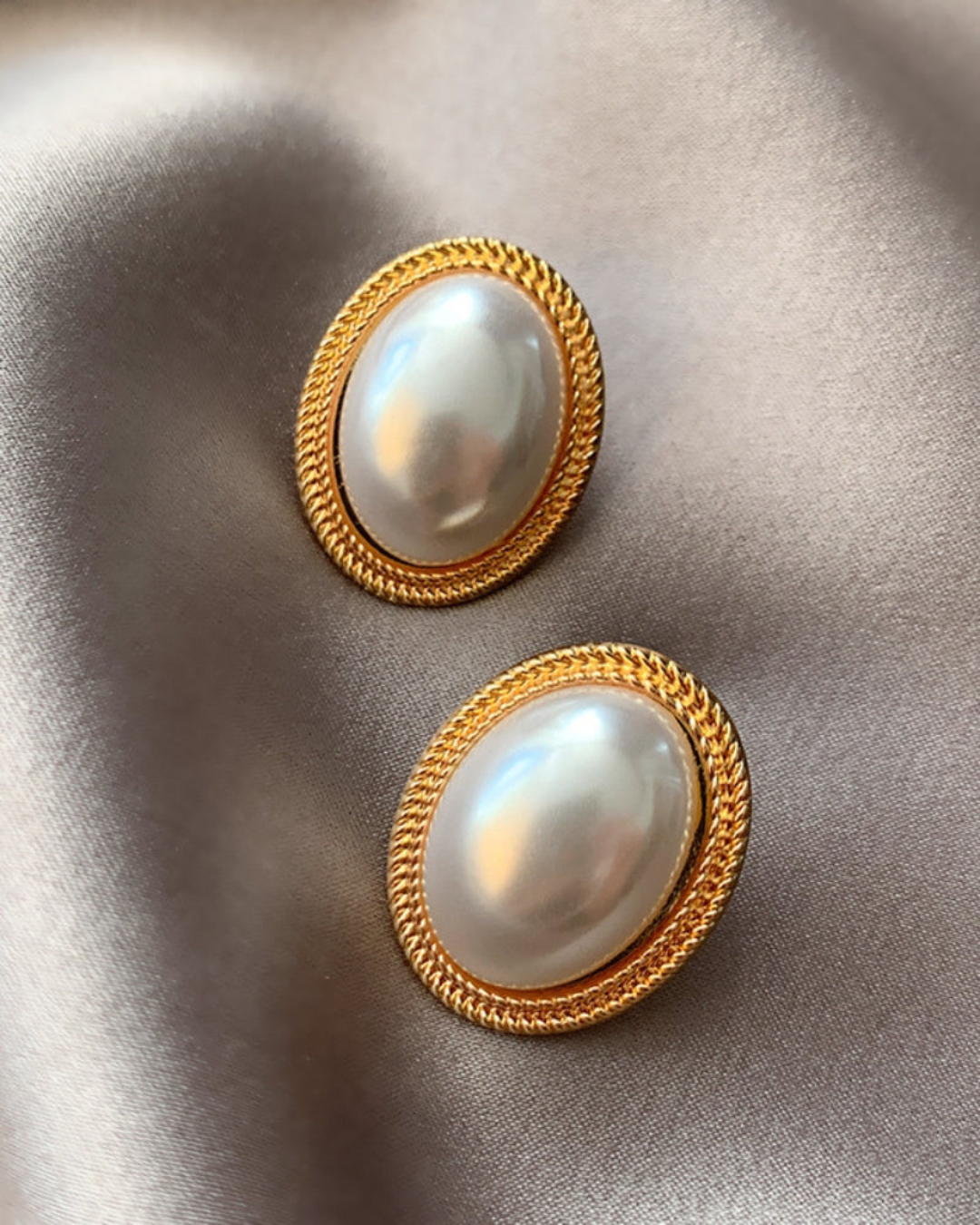 The Golden Heirloom – Radiance Oval Pearl Studs