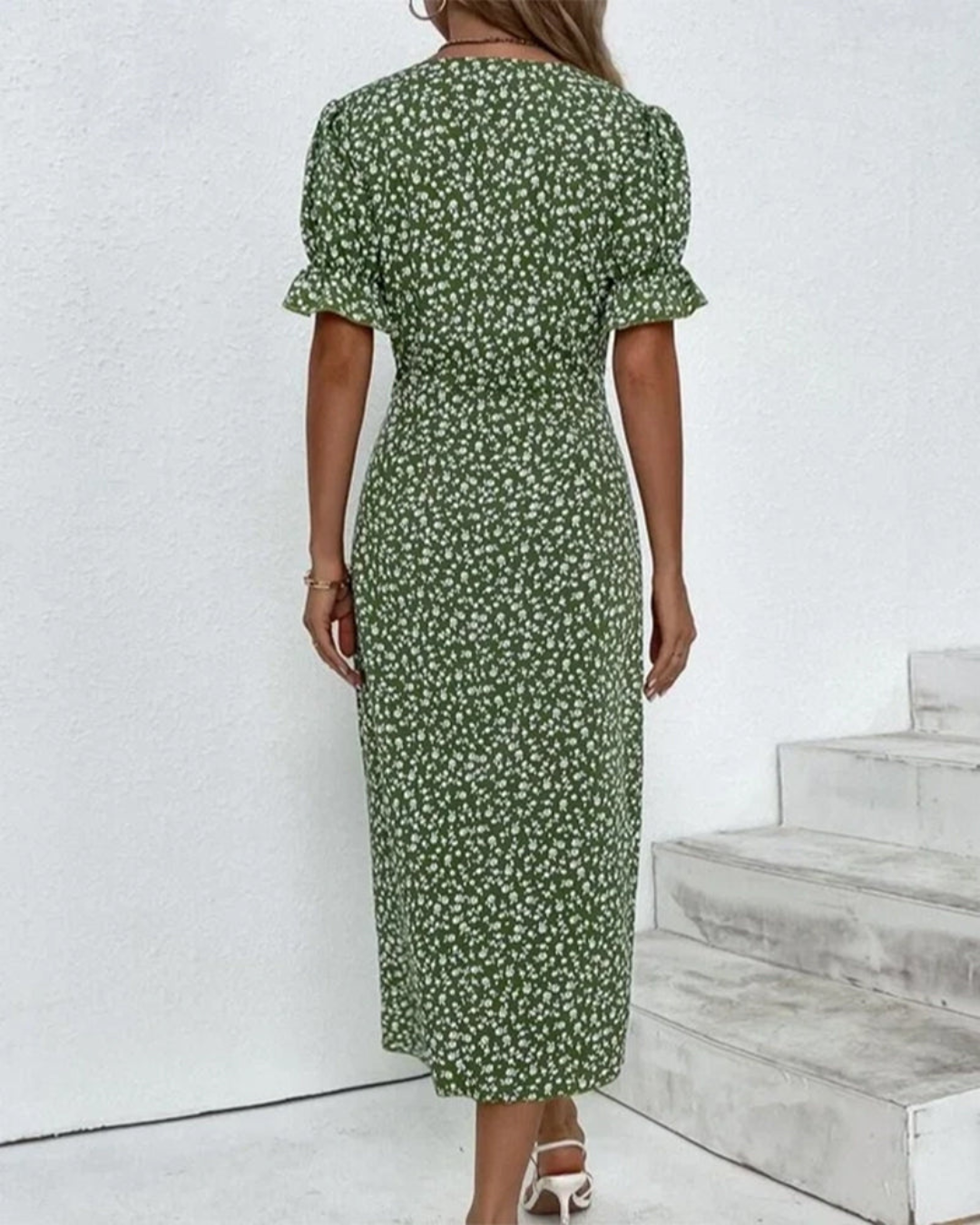 Women's Floral Wrap Dress – Elegant V-Neck Summer Style