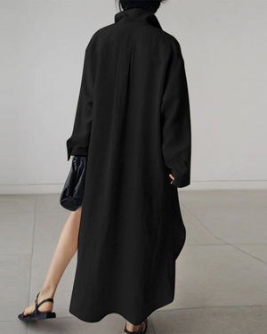 Women's Linen Shirt Dress – Relaxed Fit & Button-Down Style