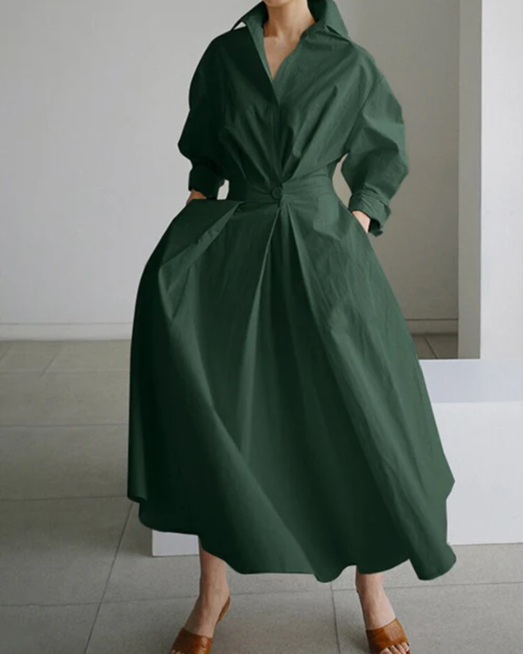 Aira | Women's Elegant Button-Down Summer Shirt Dress