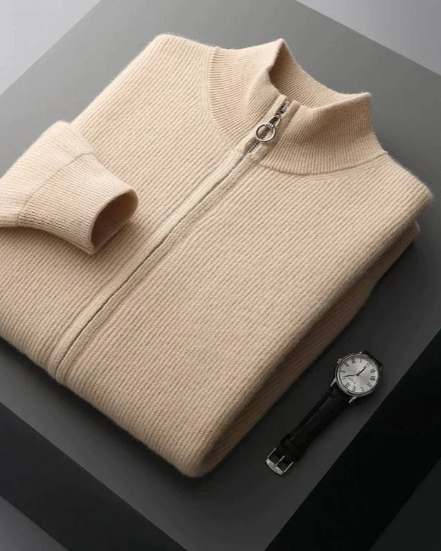 Kensington Cashmere Zip Jacket – Effortless Power, Timeless Refinement