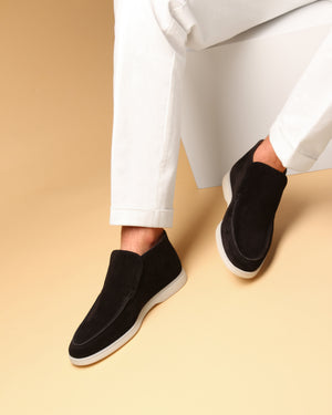 Prince Charming Black Suede Loafers for Men | Elegant Comfort and Timeless Style