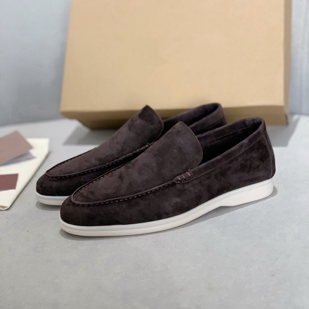 Men’s Suede Loafers – Classic Slip-On – Minimalist Design – Old Money Style