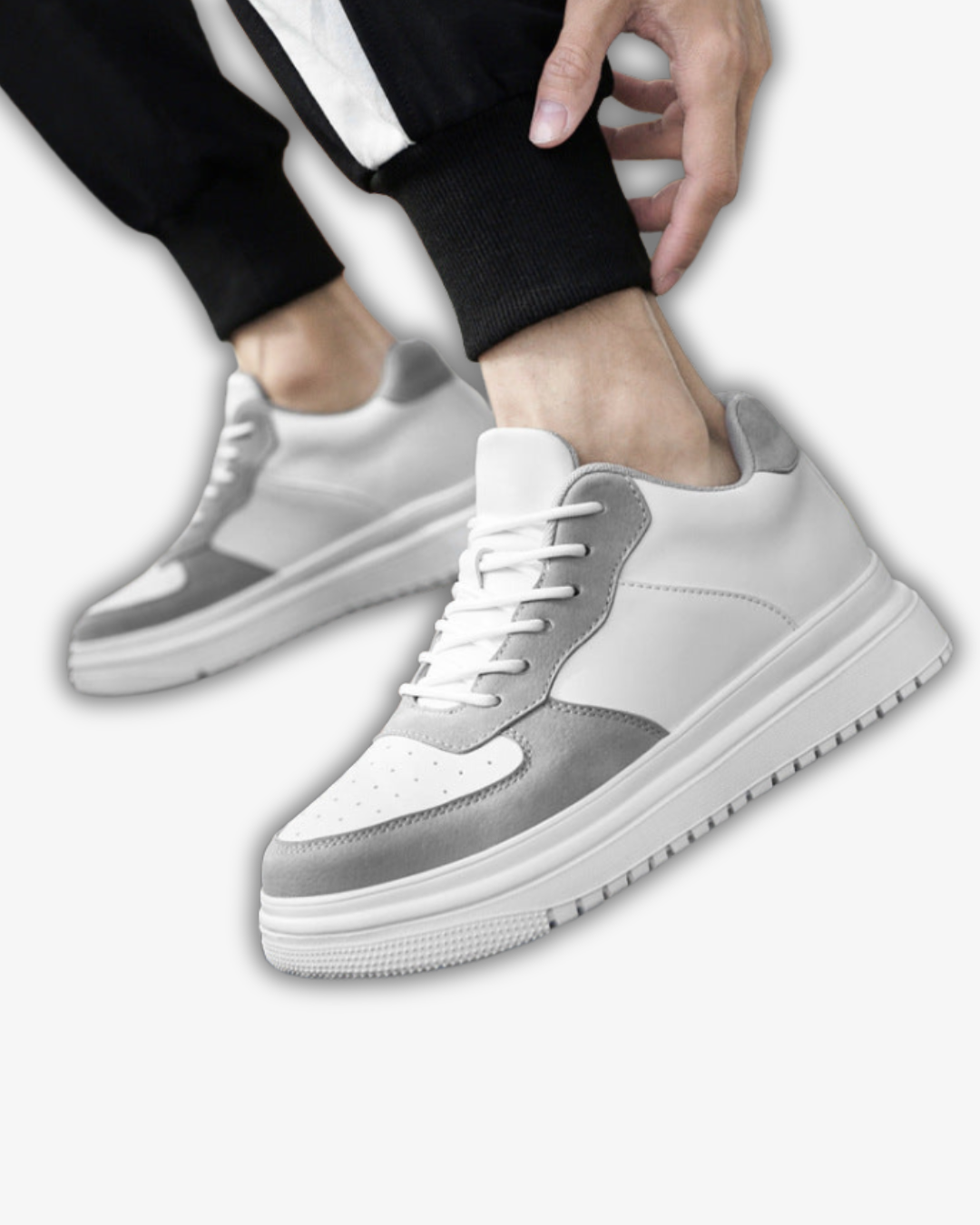 Prince Charming Grey Street Sneakers | +6-8cm Height Boost & Ultimate Comfort