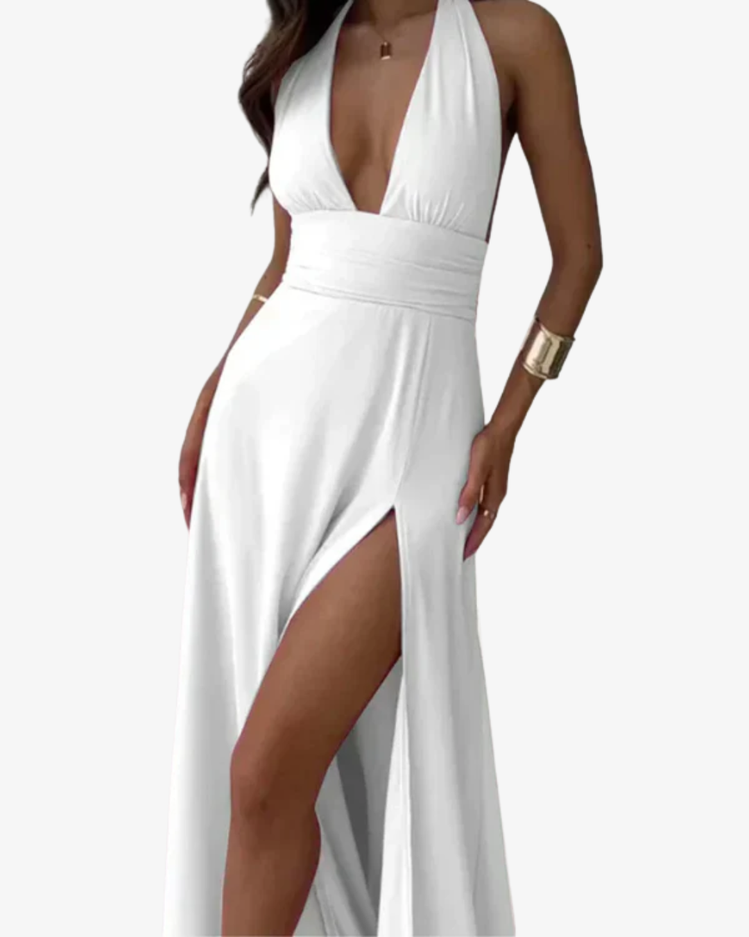 Dianne | Halter Backless Maxi Dress with Slit