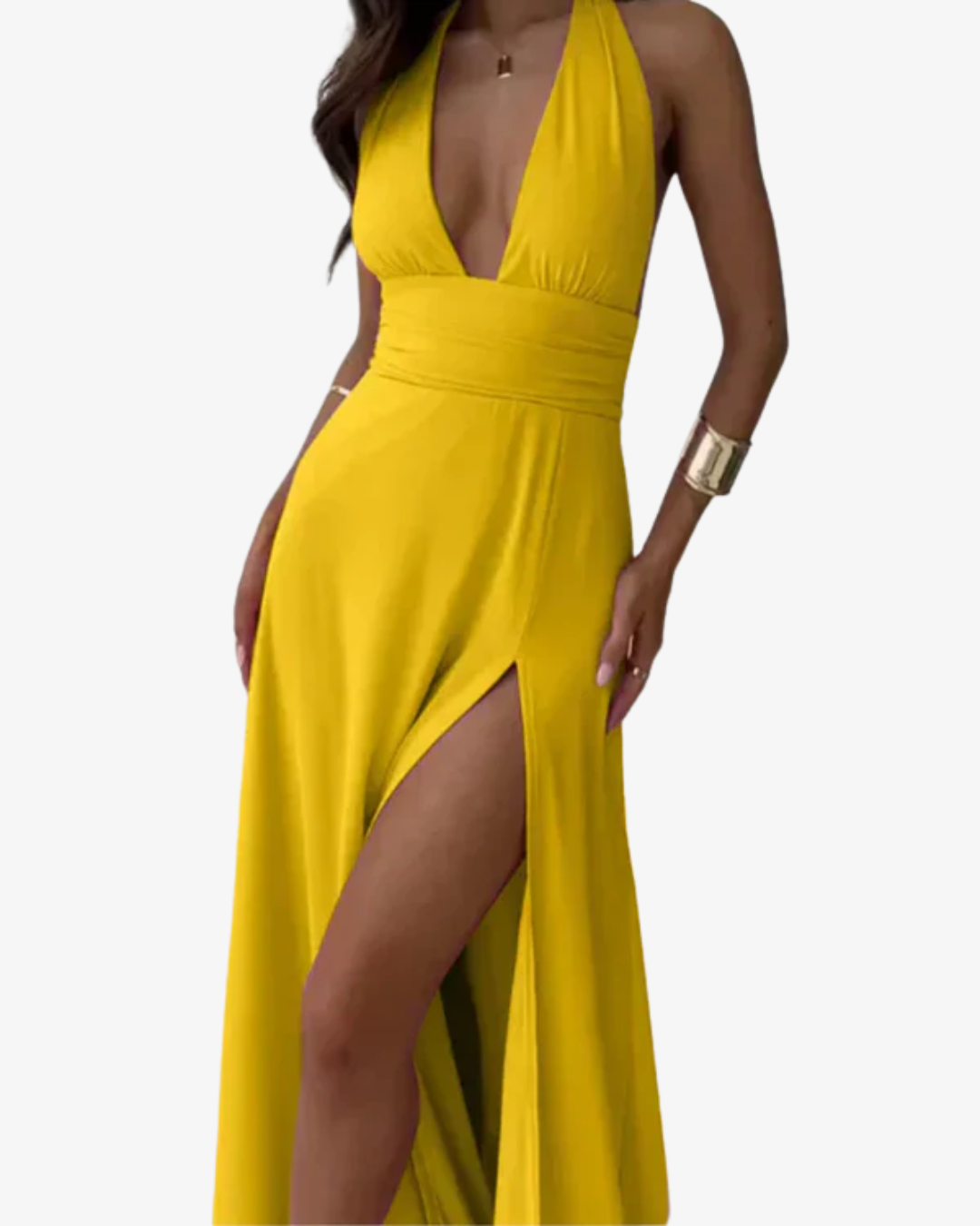 Dianne | Halter Backless Maxi Dress with Slit