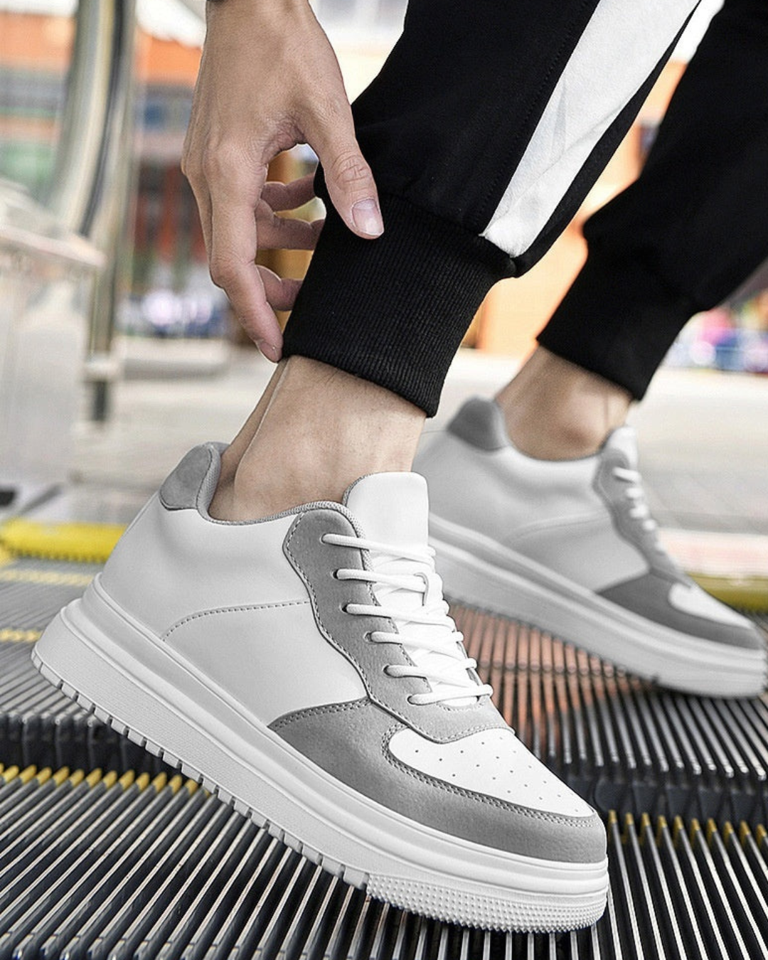 Prince Charming Grey Street Sneakers | +6-8cm Height Boost & Ultimate Comfort