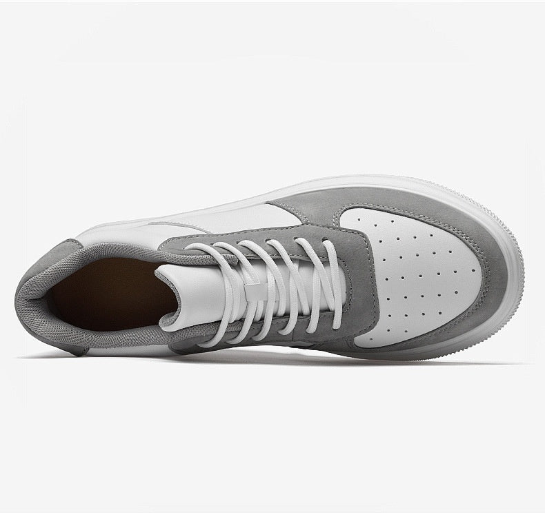 Prince Charming Grey Street Sneakers | +6-8cm Height Boost & Ultimate Comfort