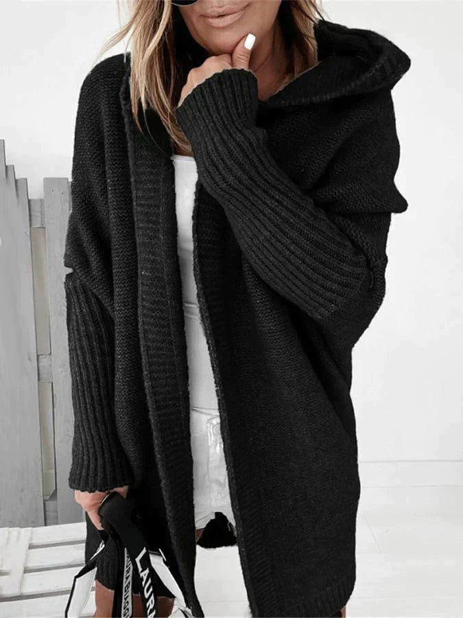 Women's Knit Cardigan - Open Front - Relaxed Fit - Soft & Warm Draped Design