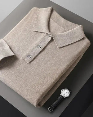 Cashmere Longsleeve Polo – Refined Elegance, Unshakable Confidence