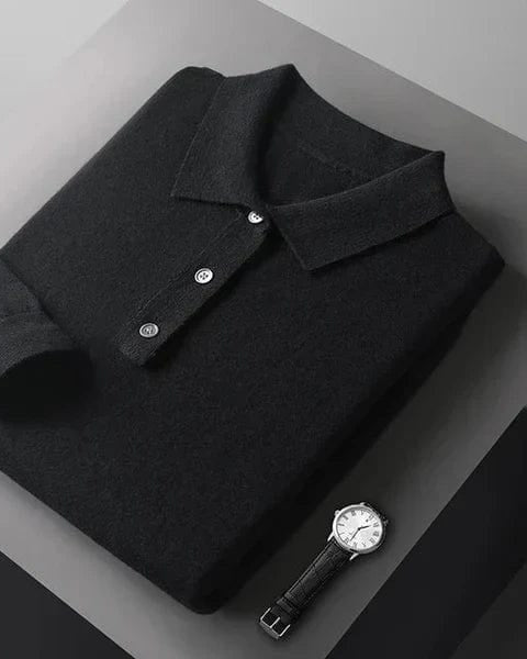 Cashmere Longsleeve Polo – Refined Elegance, Unshakable Confidence