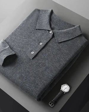 Cashmere Longsleeve Polo – Refined Elegance, Unshakable Confidence
