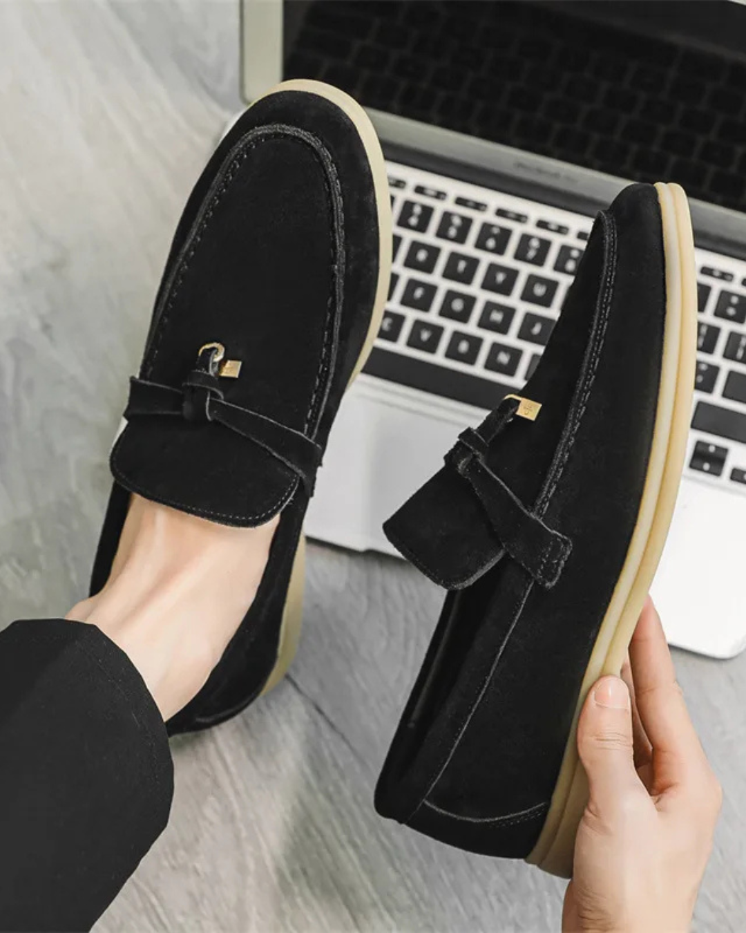 Men’s Suede Tassel Slip-On Loafers – British Smart Casual Shoes